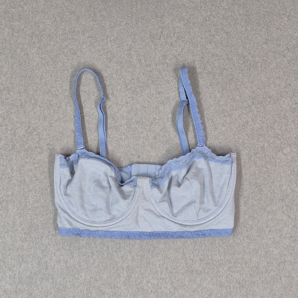 Victoria's Secret Women Bra 36D Blue T Shirt Underwired Lace Strap